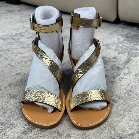 NIB Zadig & Voltaire Cecilia Caprese Sandal Gladiator Leather Gold Sz 40 - Picture 7 of 16